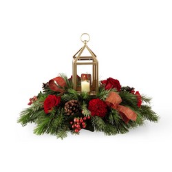 The FTD I'll be Home for Christmas Centerpiece  from Victor Mathis Florist in Louisville, KY